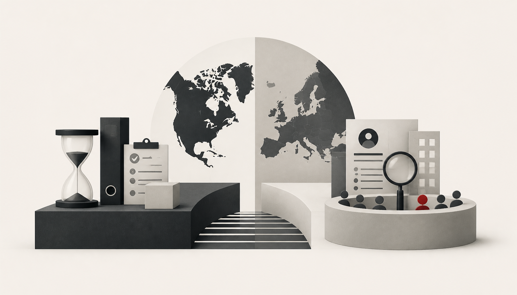 Hiring across the Atlantic without two of everything
